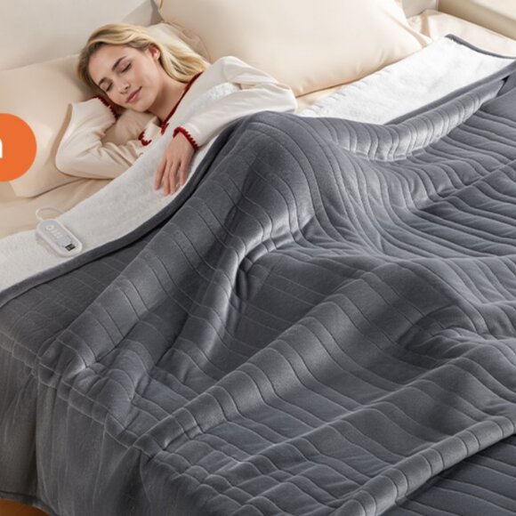 King Size Plug-In Heated Blanket with Two Controllers - cETL Certified - Picture 1 of 10